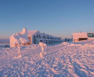 finnish lapland star arctic hotel exterior dusk
