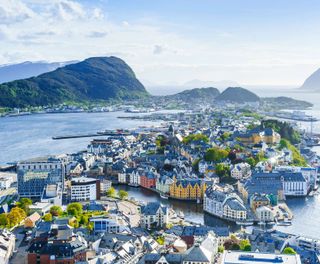 fjord norway alesund aerial view istk