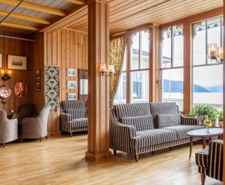 fjords kviknes hotel lounge with view