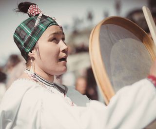 greenland drum dancer performing vg