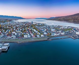 iceland north akureyri view along eyjafjordur rth