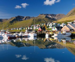 iceland north siglufjordur reflection istk