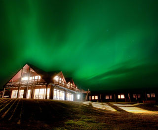 iceland northern lights over hotel ranga