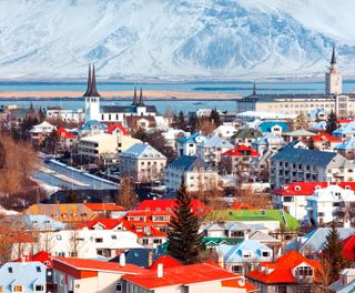 iceland reykjavik city rooftops winter istk