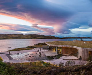 iceland vok baths autumn evening