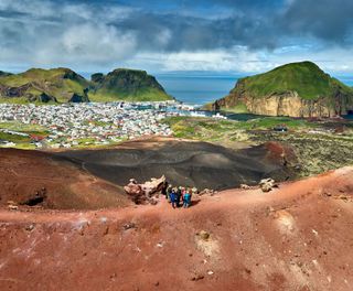 iceland westman islands view from eldfell crater heimaey rth