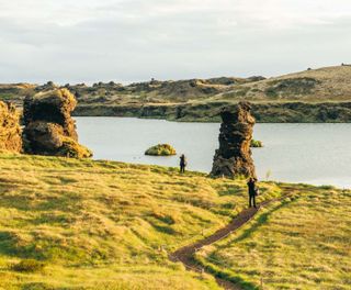 north iceland lava pillars at hofdi lake myvatn gt