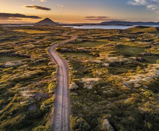 north iceland midnight sun over myvatn rth