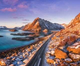 norway lofoten winter road istk m