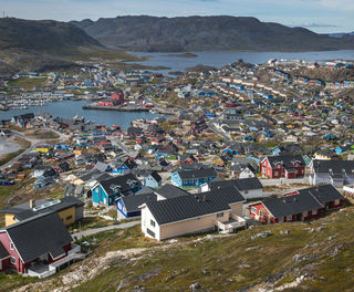 south greenland qaqortoq town view vg