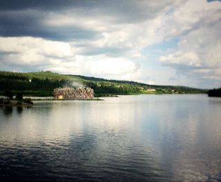 sweden arctic bath summer lake view