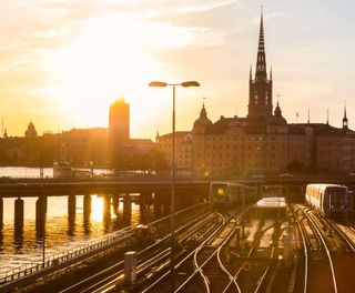 sweden stockholm railway station sunset istk