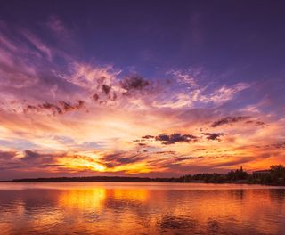 sweden sunset over lule river istk