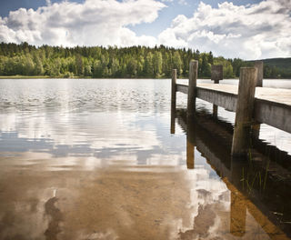 sweden varmland lake eldan jetty summer vs