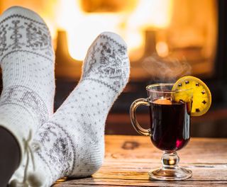 Relax in front of a warming fire