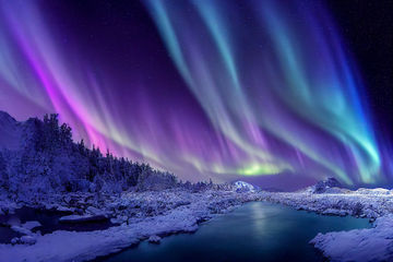 Colours of the aurora borealis over Norway