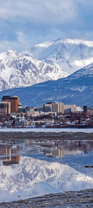 alaska anchorage skyline winter istk