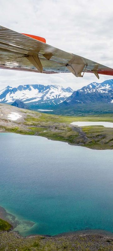 alaska katmai aerial view with wing istk