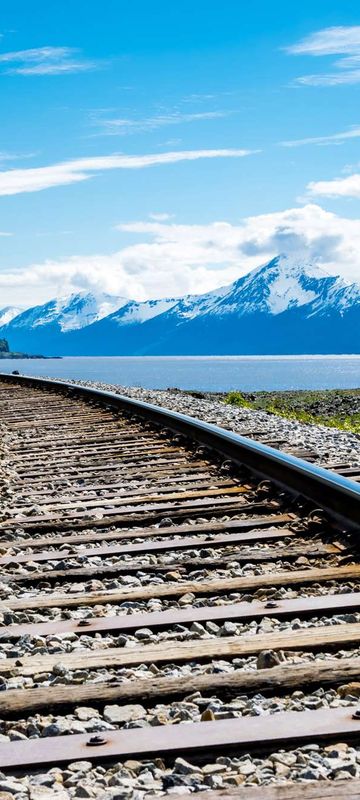 Rail track alongside Turnagain Arm