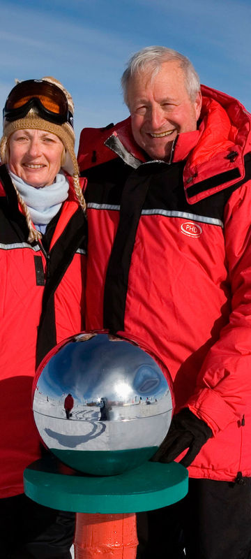 antarctica south pole marker couple ani