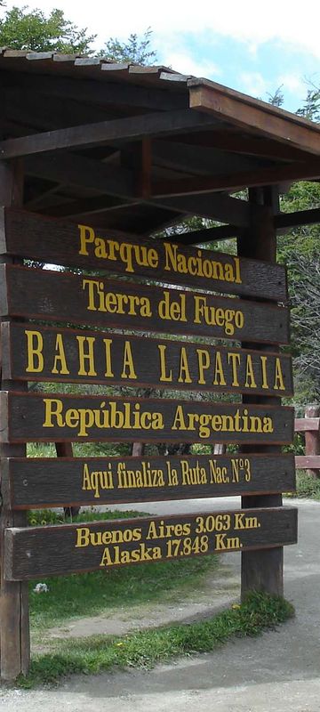 argentina tierra del fuego parque nacional sign pf