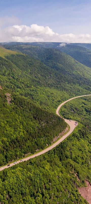 canada aerial view of cabot trail tb