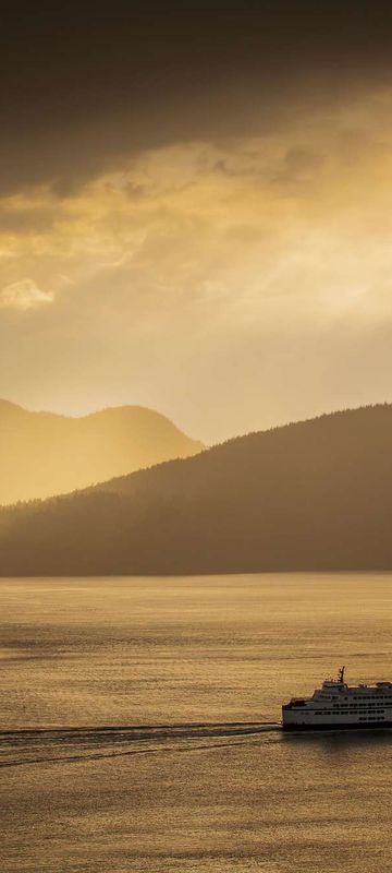 canada bc ferry at sunset istk