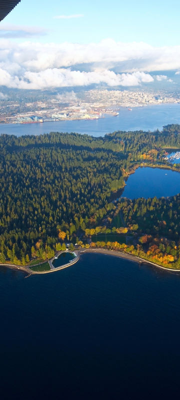 canada british columbia aerial view stanley park vancouver istk