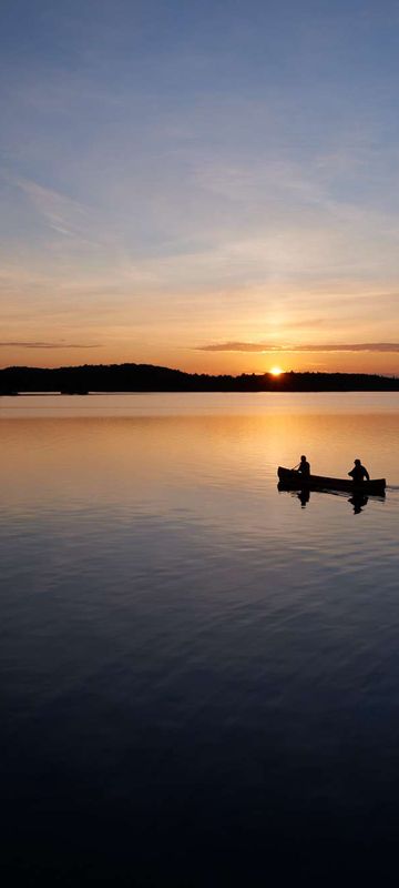 canada ontario algonquin provincial park sunset canoe ot