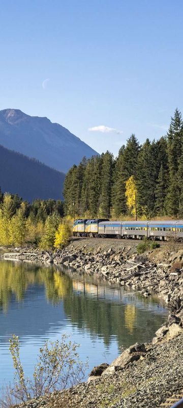 canada via rail the canadian train passing moose lake vr