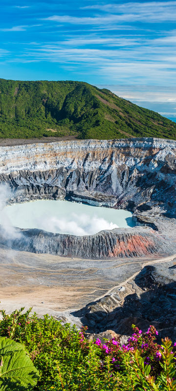 costa rica poas volcano in sunshine istk