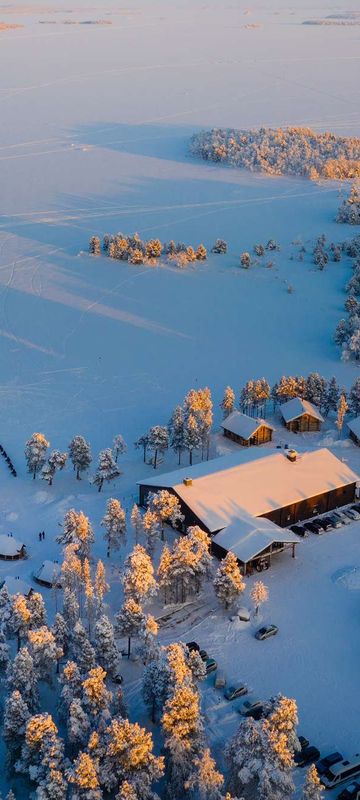 finland inari wilderness hotel aerial view