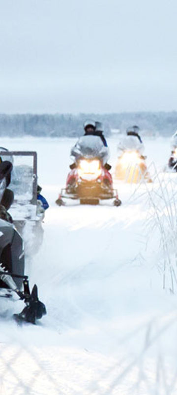 finnish lapland snowmobiling from nellim