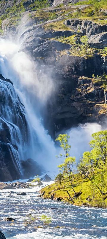 fjord norway hardangervidda national park waterfall astk