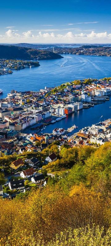 fjord norway view over bergen from mt floyen vfn