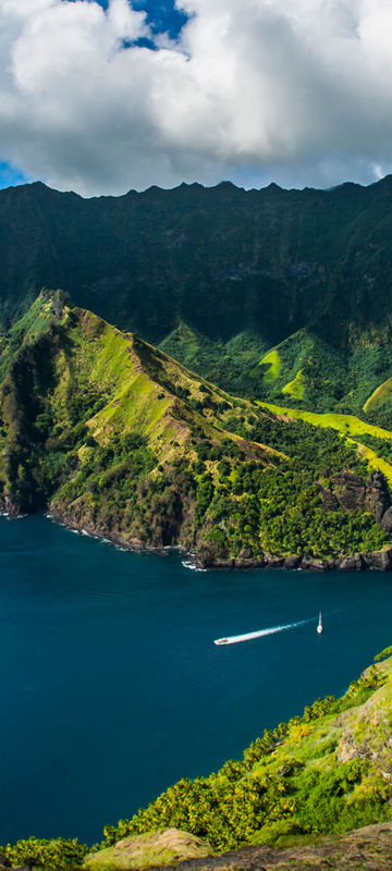 french polynesia marquesas bay view aran