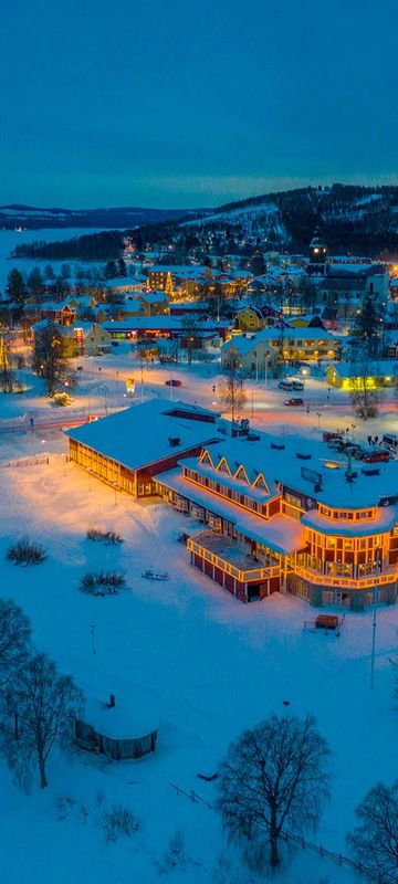 grand arctic hotel aerial winter