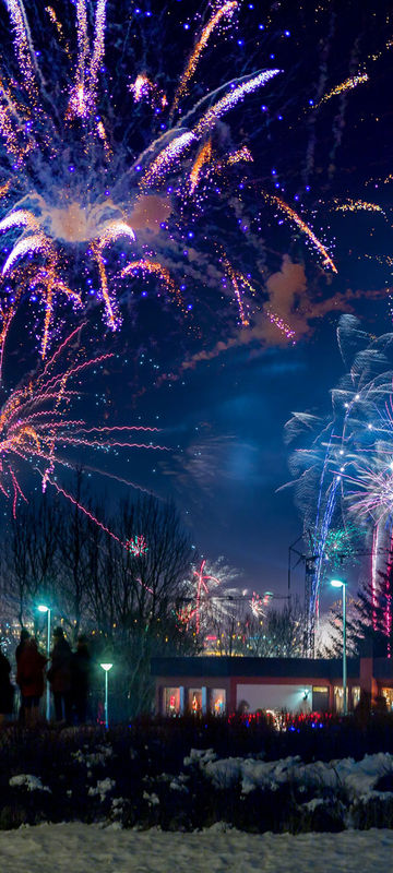 iceland capital region reykjavik fireworks blue rth