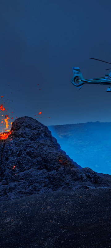 iceland helicopter flying over fagradalsfjall eruption site rth sigurdsson