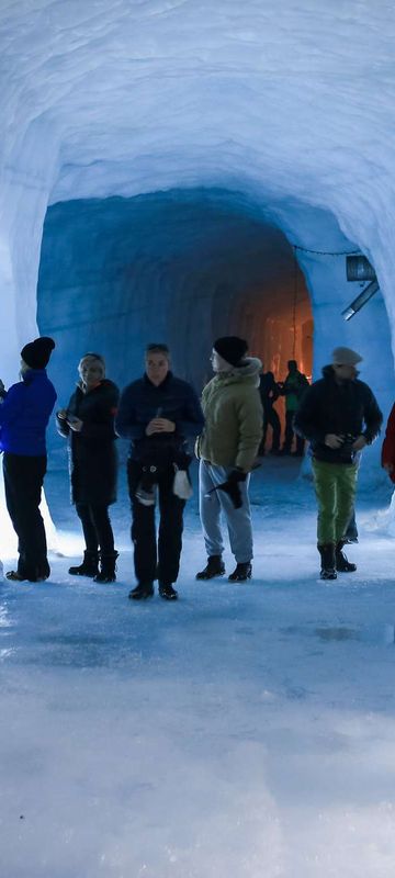 iceland langjokull ice cave into the glacier rg