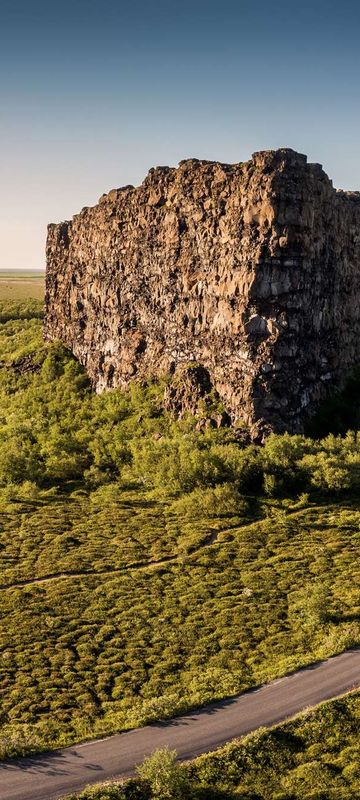 iceland north asbyrgi drone view rth