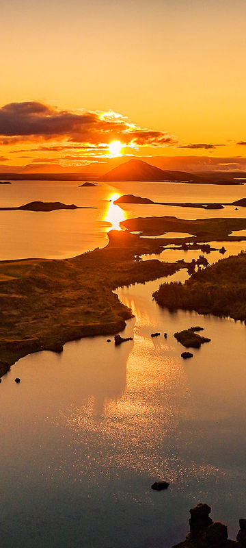 iceland north east myvatn kalfastrond sunset rth