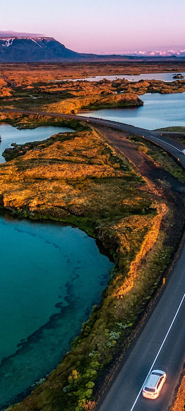 iceland north east myvatn road at sunset rth