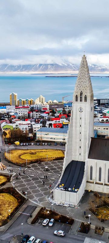 iceland reykjavik aerial view hallgrimskirkja istk