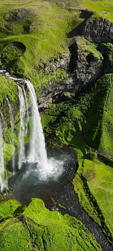 iceland south west seljalandsfoss aerial rth