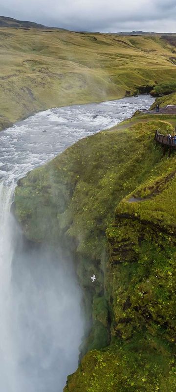 iceland south west skogafoss aerial rth