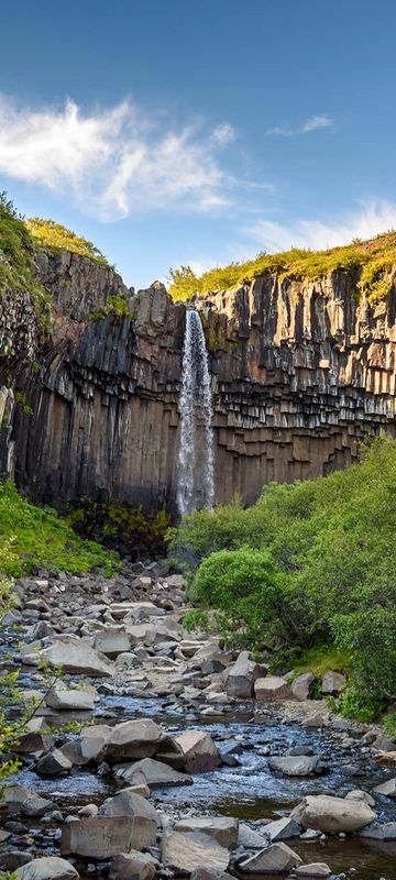 iceland svartifoss in skaftafell national park istk