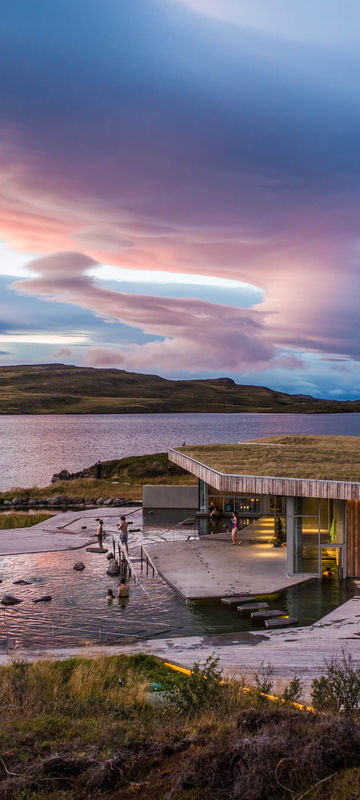 iceland vok baths autumn evening