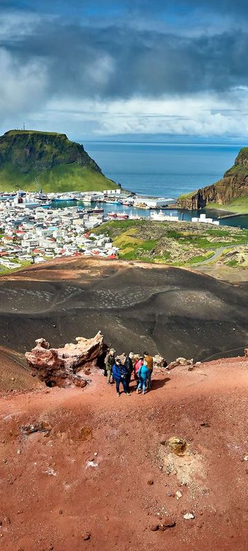 iceland westman islands view from eldfell crater heimaey rth