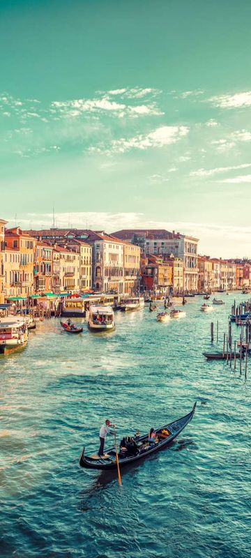 italy grand canal gondolier venice istk